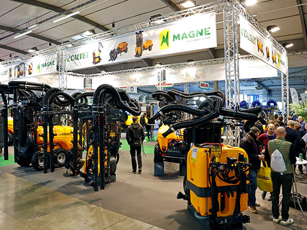 Yellow machines for making wine at Calvet