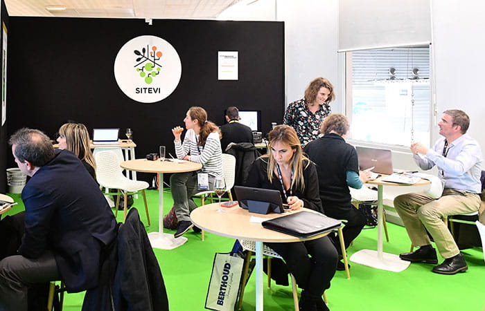 Group of journalists in the press room