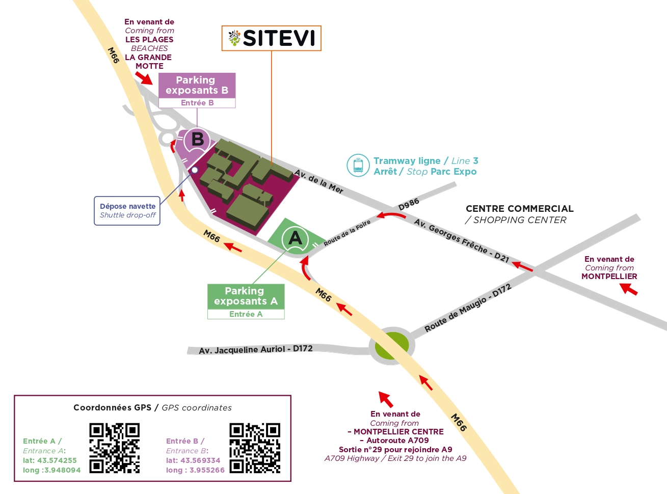 Plan d'accès exposants SITEVI 2025