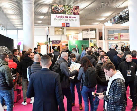 Des visiteurs dans la file d'attente du salon SITEVI